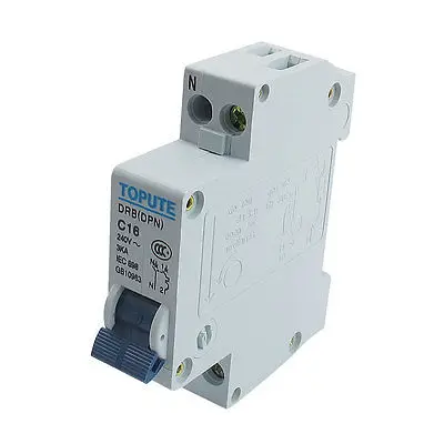 

DIN Rail Mount 1P+N AC 240V 16A Overload Protection Circuit Breaker