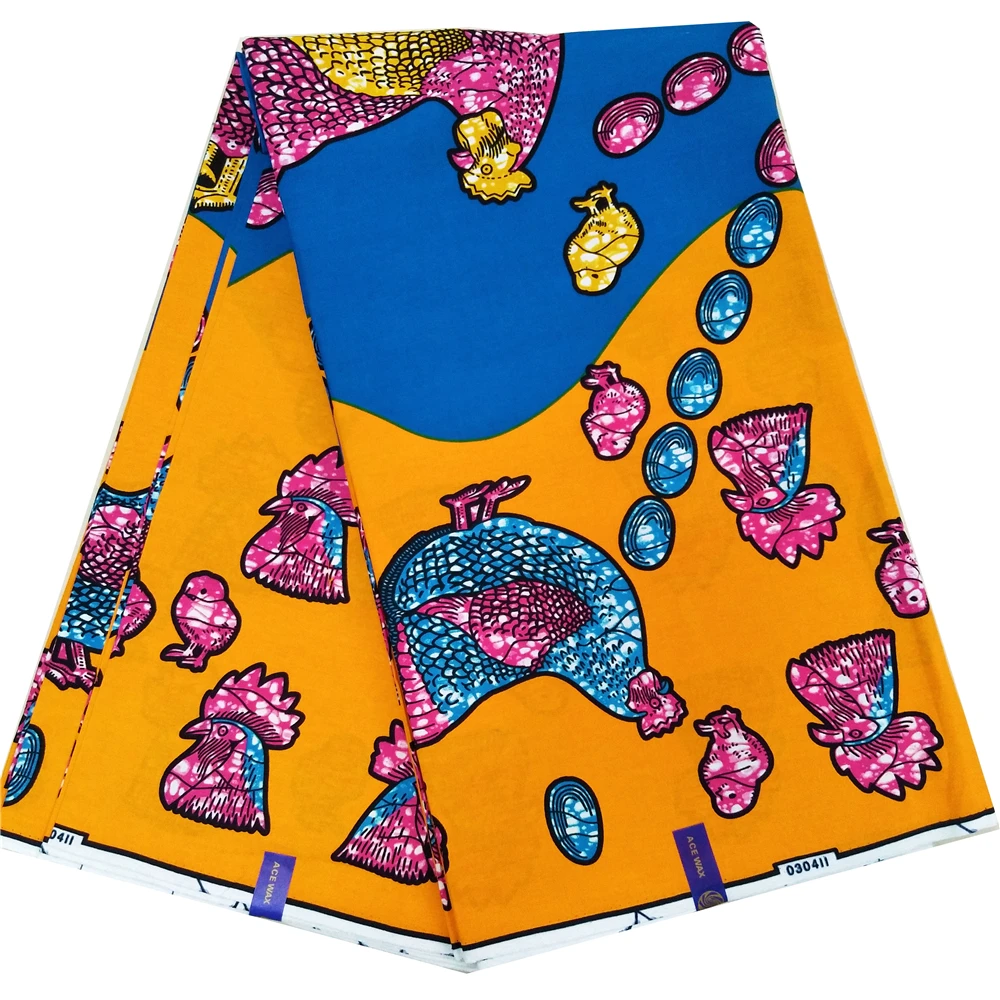 

African wax cotton fabric veritable wax high quality Ankara African fabric real wax tissue for sewing Nigerian wedding party