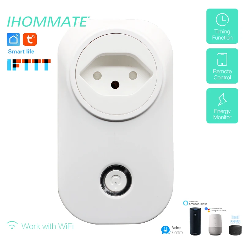 

16A Smart Wifi Swiss Plug Switzerland Socket Voice Control Works With Google Home Alexa IFTTT Tuya Smart life APP free shipping