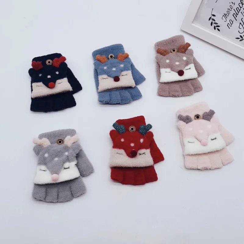От 3 до 7 лет, Детские Зимние перчатки для малышей, красивые универсальные хлопковые перчатки с рисунком, теплые варежки