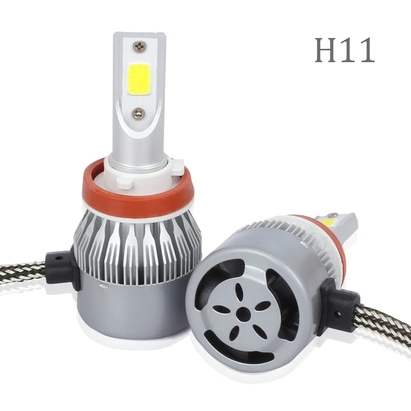 

2x H11 100W 12000 LMLED Headlight Bulb Kit High/Low Beam White Light Lamp 8000K