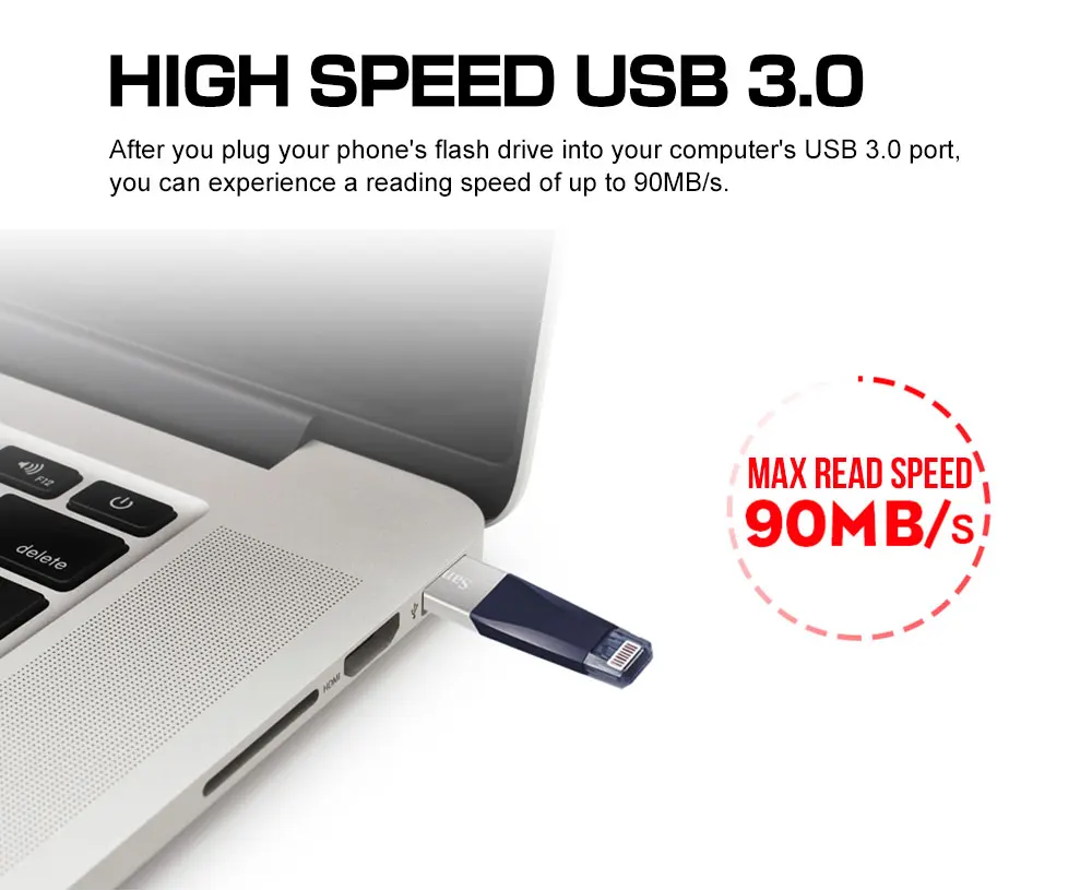 Sandisk iXPAND USB 3,0 OTG флэш-накопитель 32 Гб 64 Гб Lightning-металлический накопитель 128 ГБ U диск для iPhone iPad iPod Memory Stick