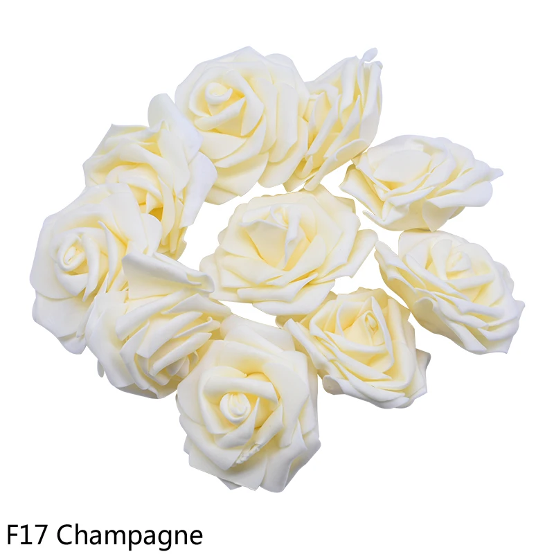 10 шт. 8 см большой пены розы искусственные головки цветов для свадьбы украшения дома Mariage Flores Rosa Скрапбукинг ремесла поставки - Цвет: F17