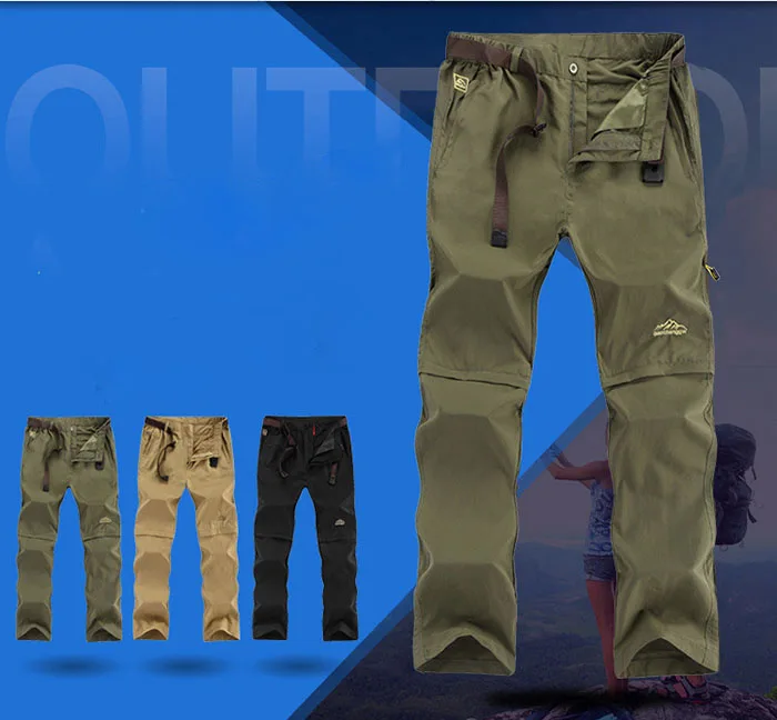 FALIZA, отстегивающиеся мужские летние быстросохнущие брюки карго, Мужские дышащие брюки, мужские повседневные спортивные брюки цвета хаки размера плюс 6XL CK108