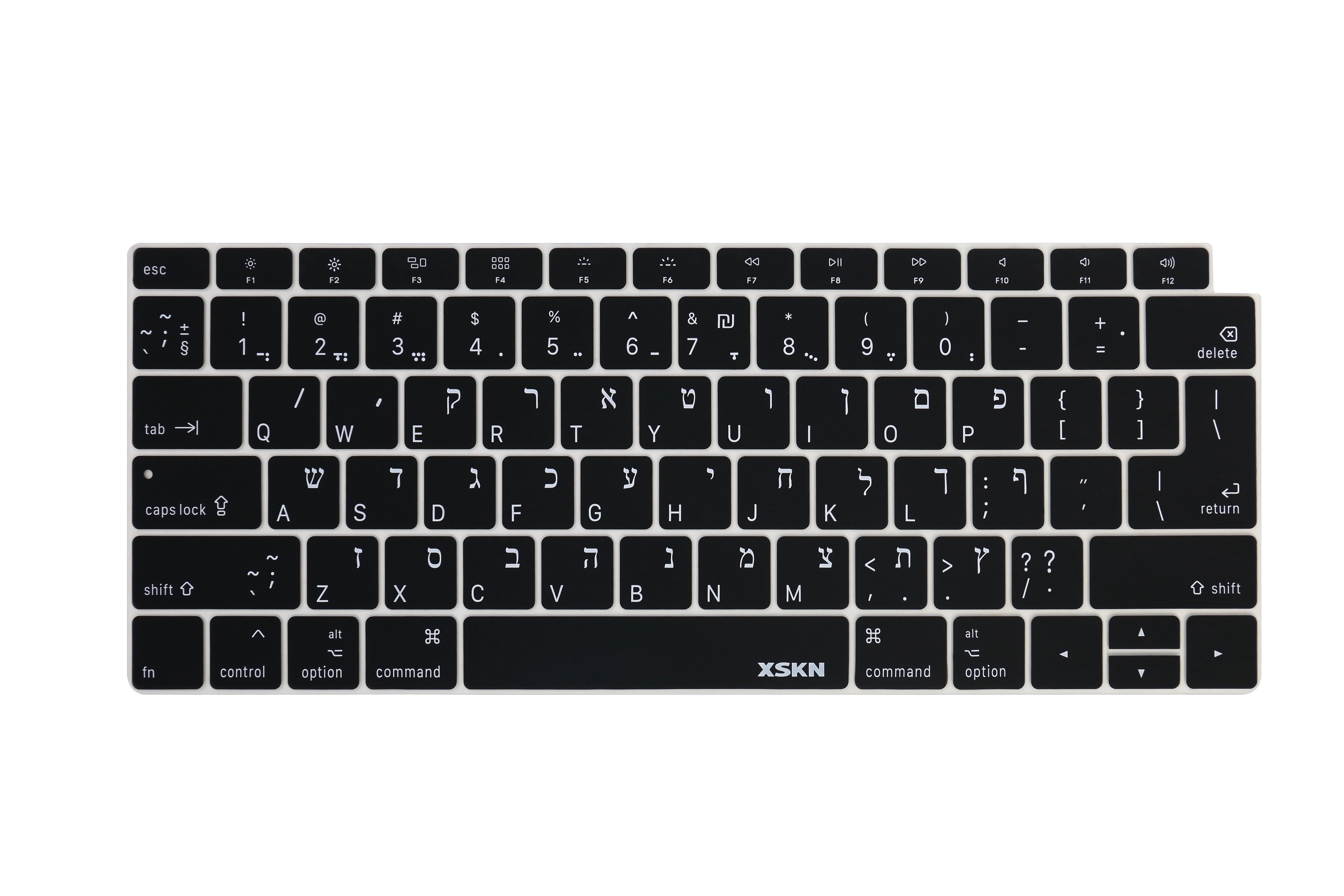 Xskn Hebrew English Language Black Silicone Keyboard Cover Skin For New Macbook Air 13 With Touch Id A1932 Us Eu Versions Keyboard Covers Aliexpress