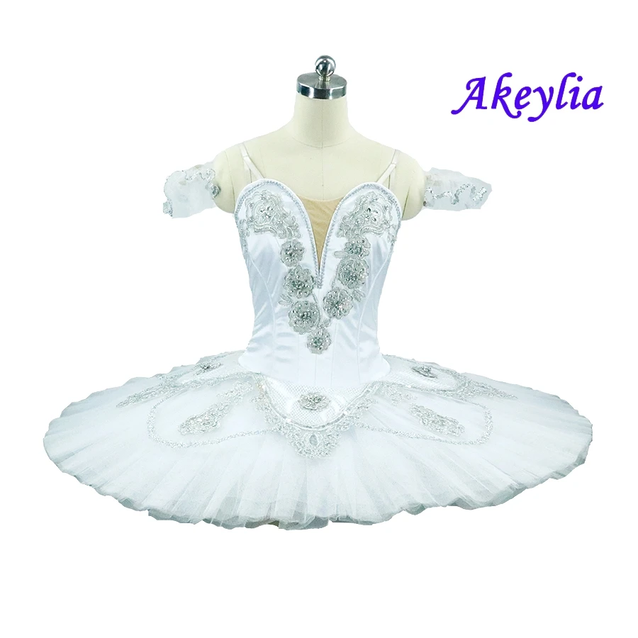 White Swan Lake Ballet Tutu Competions Dying Swan Classical Performance Professional Pancake Tutus Ballet Stage Costumes women