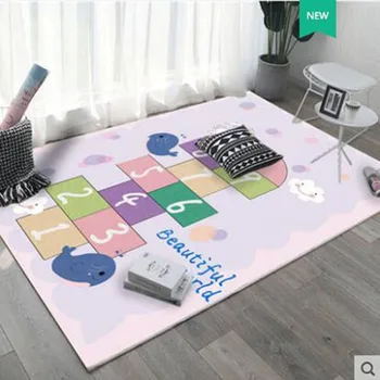 

Cute cartoon bedroom bedside jump house carpet boys and girls room can be customized rectangular baby crawling mat
