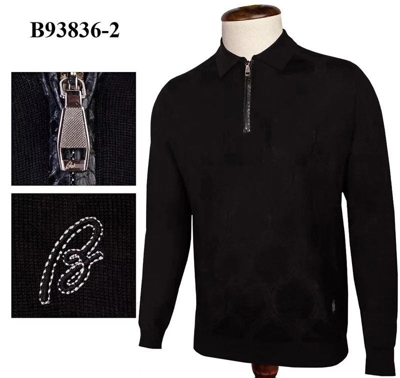 Мужской свитер Billionaire из змеиной кожи, зима, новинка, деловое качество, на молнии, модная повседневная английская M-4XL - Цвет: Black