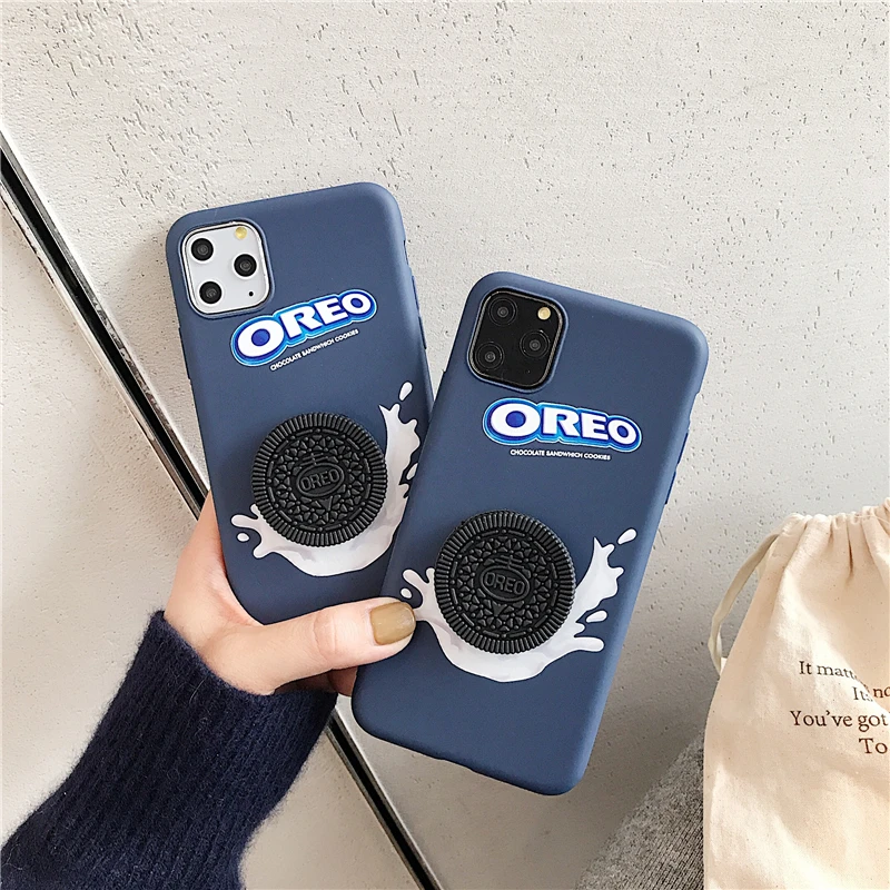 Чехол 3D Oreo для iPhone 7 мягкие чехлы из ТПУ с шоколадным печеньем 6 6s 8 Plus X XR Xs 11 12 mini Pro