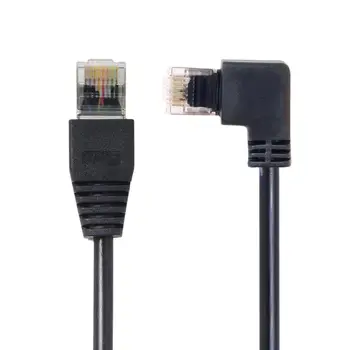 

Left/Right Angled 8P8C STP Cat6 Lan Ethernet Network Patch Cord 90 Degree to Straight Cable 50cm