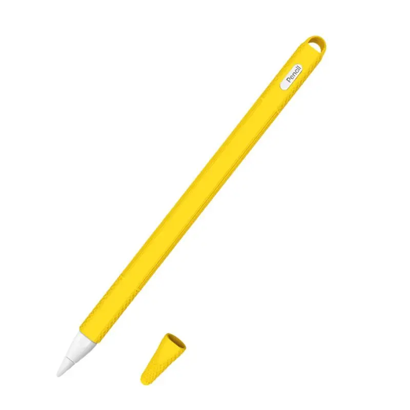 Стилус для планшета, защитный чехол, мягкий силиконовый чехол, противоскользящий чехол для Apple Pencil 2 - Цвет: Yellow
