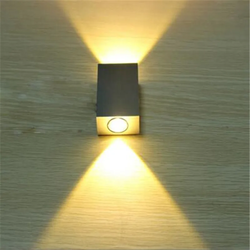 

2W Led Wall Light Square Spot Lamp Modern Aluminm AC110v-260v up Down Home Decoration Light For Bedroom/Dinning Room/Restroom