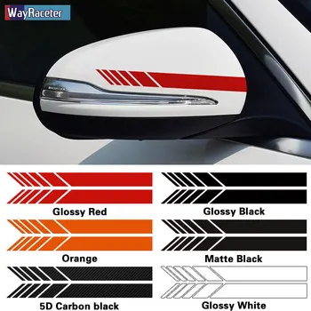 

2 Pcs Car Rear View Mirror Sticker Stripes Vinyl Decal For Mercedes Benz A C E S CLA GLC GLA GLK CLS GLE CLK Class W204 W205 AMG