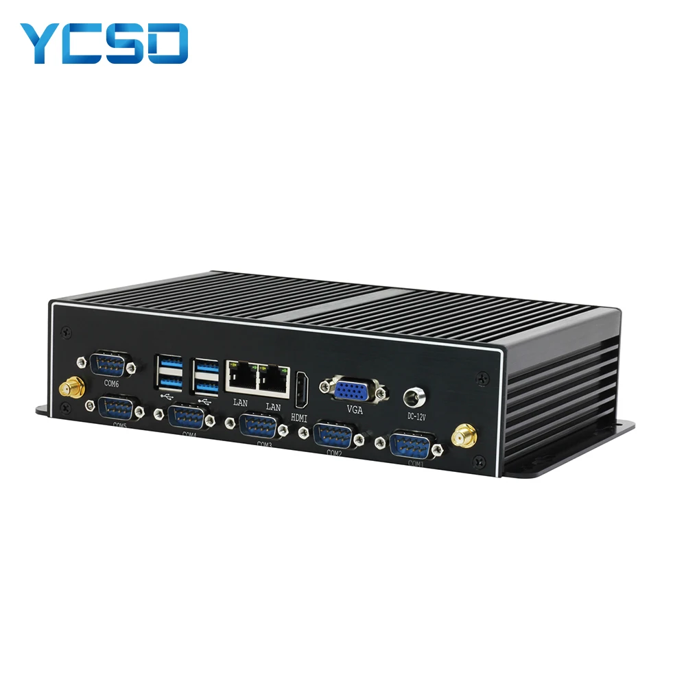 YCSD безвентиляторный промышленный Мини ПК Win10 Core i7 5500U 2 * Intel Gigabit Lans 6 RS232 8 USB микро