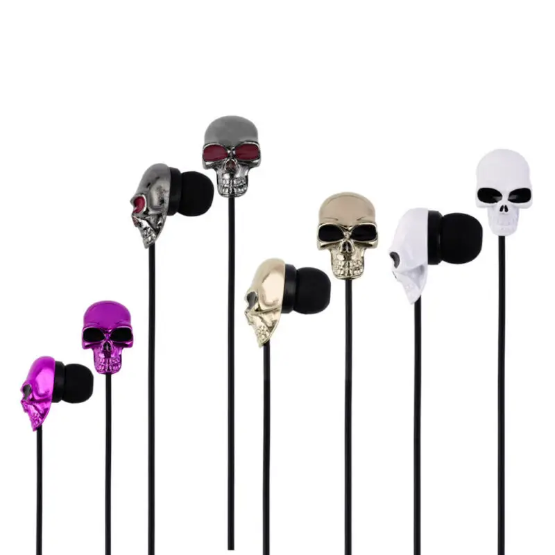 Классные Наушники-вкладыши с черепом, металлические наушники-вкладыши, крутые наушники с скелетом для iPhone, samsung, huawei, Xiaomi, подарки на день рождения