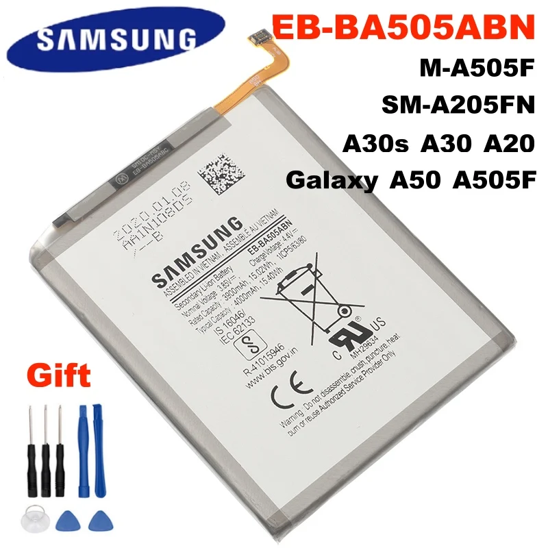 EB-BA505ABN EB-BA505ABU 4000 мА/ч оригинал SAMSUNG запасная батарея на для Samsung Galaxy A50 A505F SM-A505F A30s A30