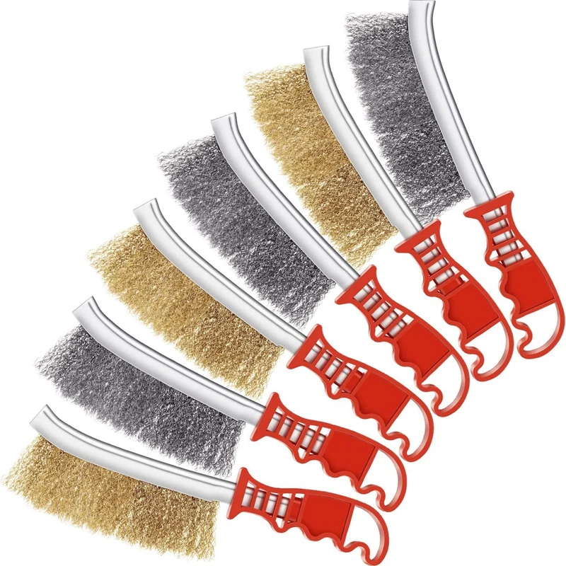 6Pcs Scratch Wire Brush Set Stainless Steel Brass for Automotive Cleaning Welding Slag Rust Scrubbing | Инструменты