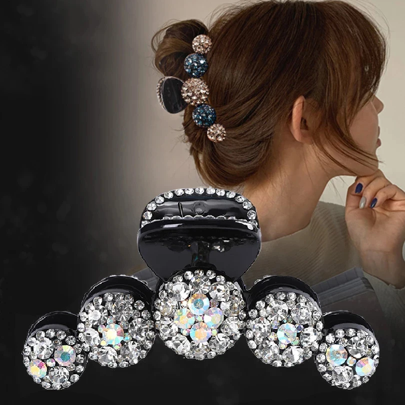 Große Strass Haar Krallen Krabben Haarnadeln Kristall Haar Clips Haarspangen Bogen Pferdeschwanz Frauen Haar Zubehör Ornamente Hairgrip
