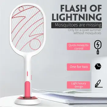 

Electric Mosquito Swatter USB Charging Lithium Battery LED Trap Control Flyswatter Wasp Mosquito Swatter Mosquito Lamp 1200mAh