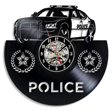 Полицейский Виниловая пластинка настенные часы современный дизайн 3D украшения виниловые часы дети спальня настенные часы домашний декор подарки для полицейского