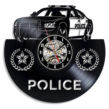 

Policeman Vinyl Record Wall Clock Modern Design 3D Decoration Vinyl Clock Kids Bedroom Wall Watch Home Decor Gifts for Policeman