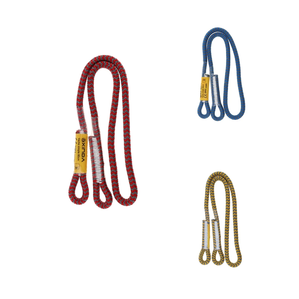 80cm/100cm 25KN 8mm Diameter Prusik Eye-to-Eye Rope for Arborist Rock Climbing Caving Ziplining