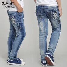 Детская одежда, стиль, весенние детские джинсы универсальные модные ковбойские штаны в Корейском стиле для мальчиков