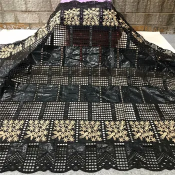 

African bazin riche fabric with brode 2020 Latest fashion embroidery bazin lace fabric with net lace african lace fabric L83-88