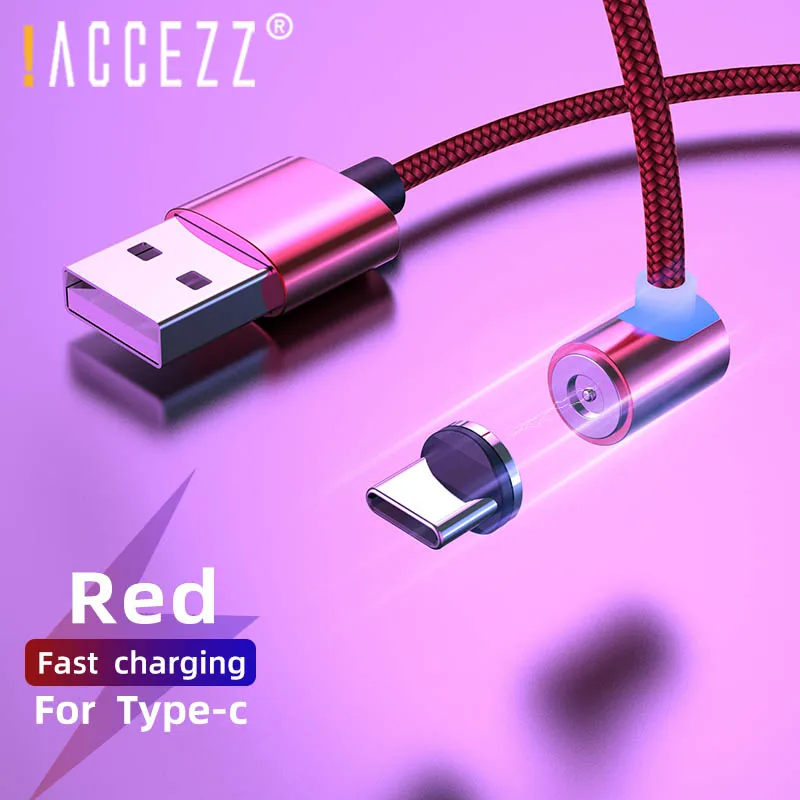 ! Магнитный зарядный кабель ACCEZZ Type C для Samsung Gaxaly S10 S8 S9 провод Huawei P40 P30 Xiaomi USB шнур