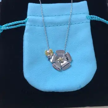 

925 Sterling Silver Love Necklace. Insects and flowers. Personality charm and originality. Classic Mini tag 1:1