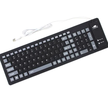 

Easy Operate Silicone Waterproof Compact Notebook 103 Keys Rollup USB Wired PC Ergonomic Keyboard Laptop Accessories Foldable