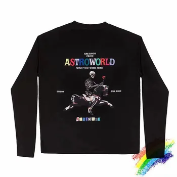 

Travis Scott SEASON PASS TEE LONG SLEEVE Astroworld T-Shirts Men Women 1:1 High Quality Streetwear Tees Mens T Shirt