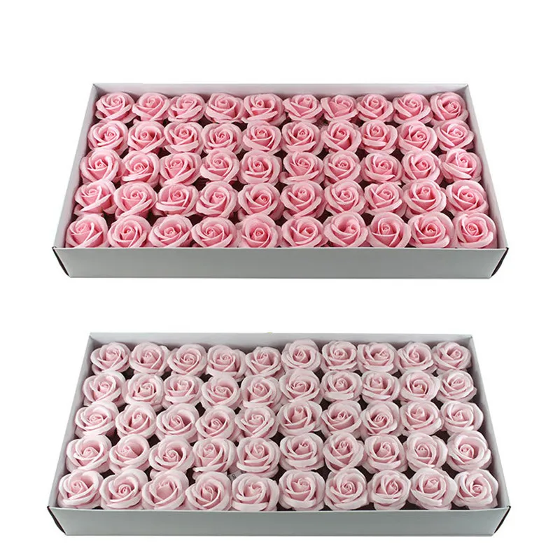 50Pcs Korean Four Layer Curled Bath Soap Rose Flower Floral Scented