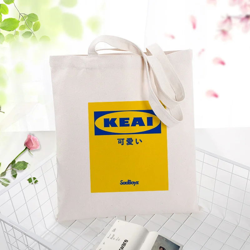 

yellow series Canvas Tote Bag Shopping Bag Custom Print Logo Text DIY Daily Use Eco Ecologicas Reusable Recycle Handbag