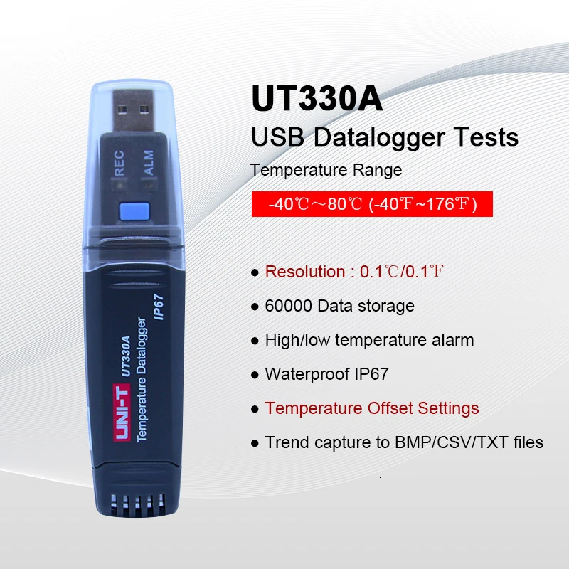 UT330A UNI-T UT330A/B/C цифровой USB Регистратор температуры и влажности 60000 Регистратор температуры регистратор температуры-40~ 80C(-40~ 176F - Цвет: UT330A