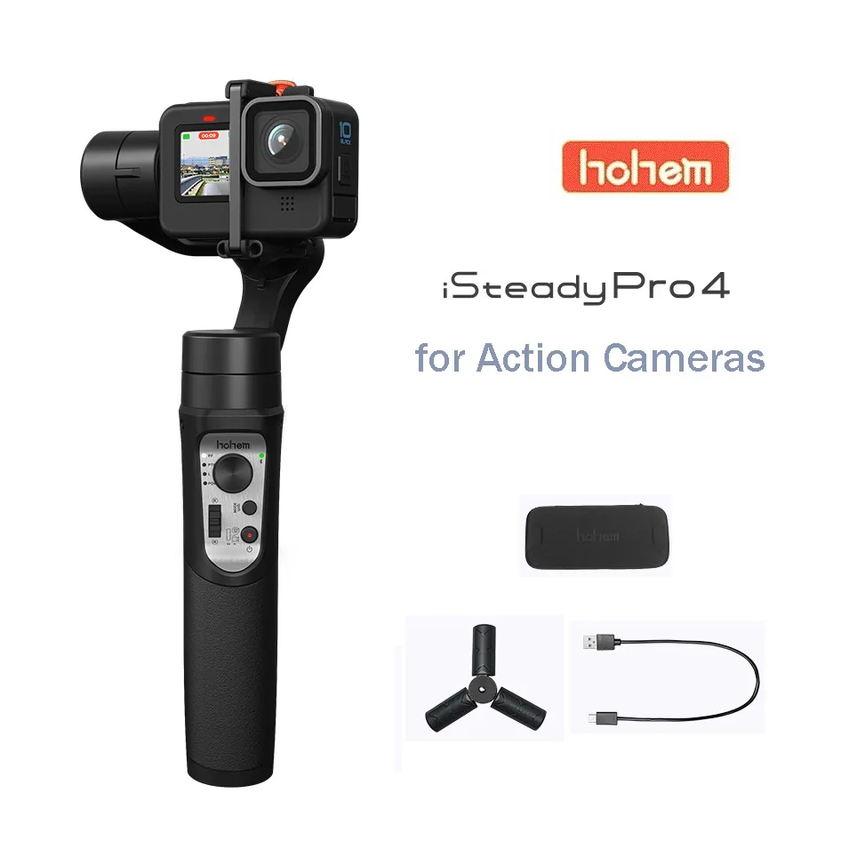 

Hohem iSteady Pro 4 Action Camera Gimbal for GoPro 10 9 5 6 7 8 Insta360 One R DJI OSMO Action 3-Axis Handheld stabilizer