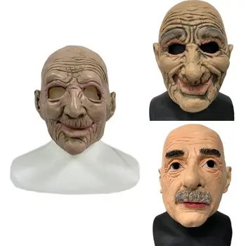 

Halloween Horror Old Man Witch Face Head Mask Novelty Costume Party Full Face Mask Non-toxic Environmental Friendly DIY