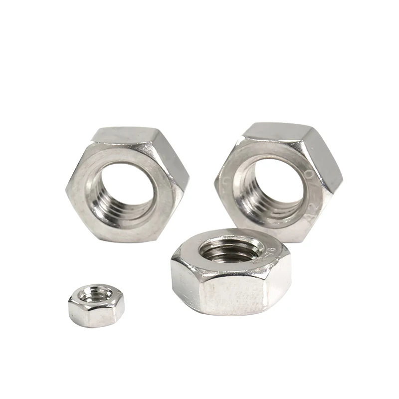 500pcs Metric M2 DIN934 304 Stainless Steel Hex Nut Hexagonal Nut Screw Nut 