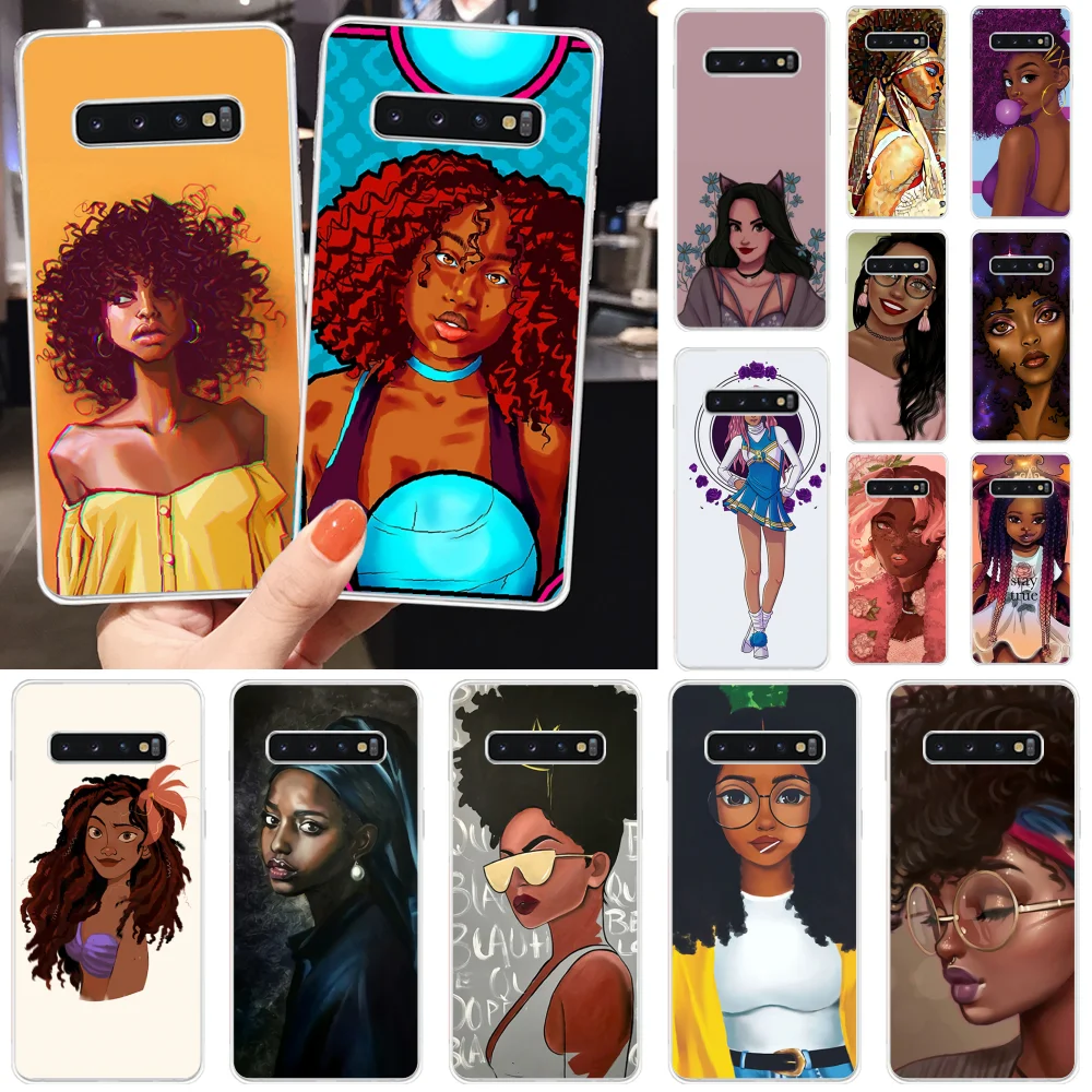 

LJHYDFCNB African Beauty Afro Black TPU Soft Phone Case Cover for Samsung S10 S10 Plus S9 S9 Plus S8 S8plus S7 S6 Mobile Cases
