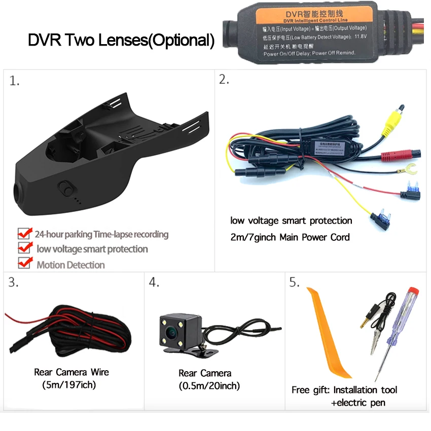 1 Car DVR Wifi Video Recorder Dash Cam Camera For BMW X5 with xdrive40i m sports suit 2020 low configuration car Night vision CCD full hd