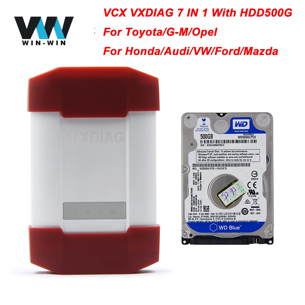 VXDIAG автомобильный диагностический инструмент 7 в 1 для Toyota/G M Opel/Honda/Audi/VW/Ford/Mazda OBD