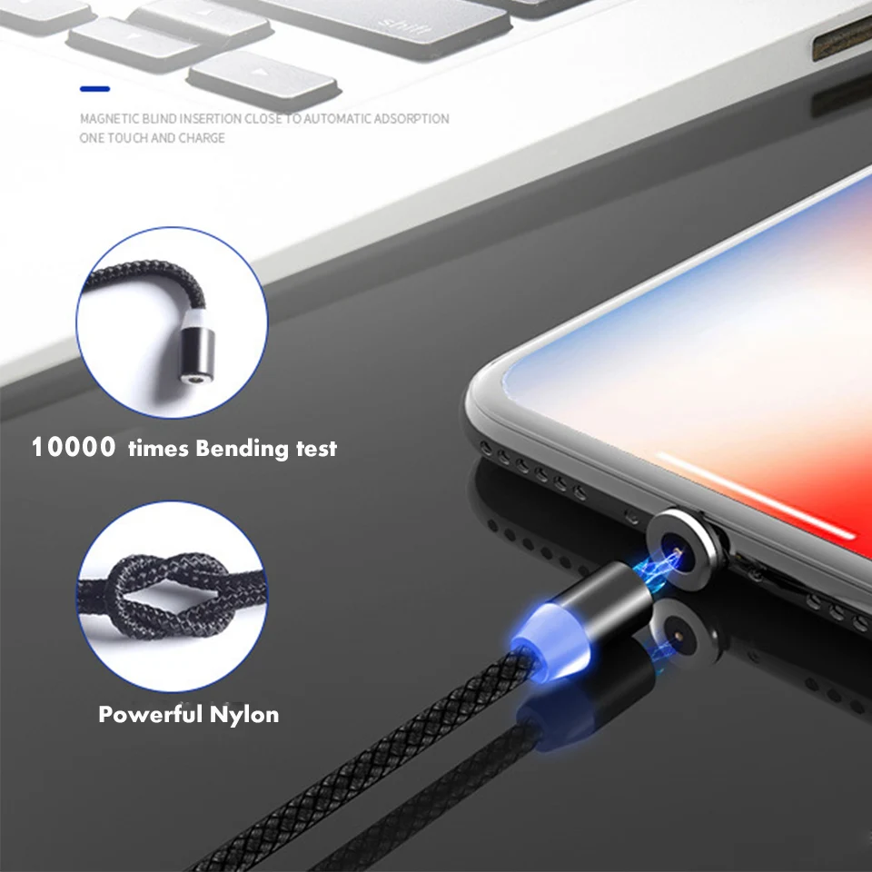 Магнитный кабель Usb 2 м для Iphone 8 7 6 6s X Xr быстрая Магнитная Зарядка Ipone Max XR 7plus