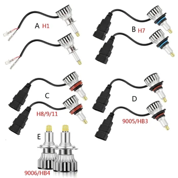 

2020 New H1/H7/H8 H9 H11/9005/9006 LED Car Headlights Bulbs 24LED 120W Bulbs 6500K 360 Degree Illumination Car Headlight