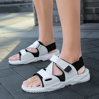 

Men Sandals Summer Shoes Flat Beach Sandals Men Casual Black Shoes High Quality Non-slip Outdoor Gladiator Sandals