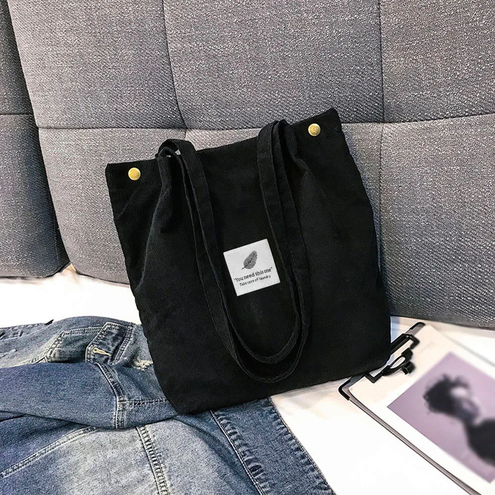 Женская сумка на плечо вместительная Вельветовая Сумка-тоут женская Повседневная однотонная Складная многоразовая Женская пляжная сумка для покупок# YJ