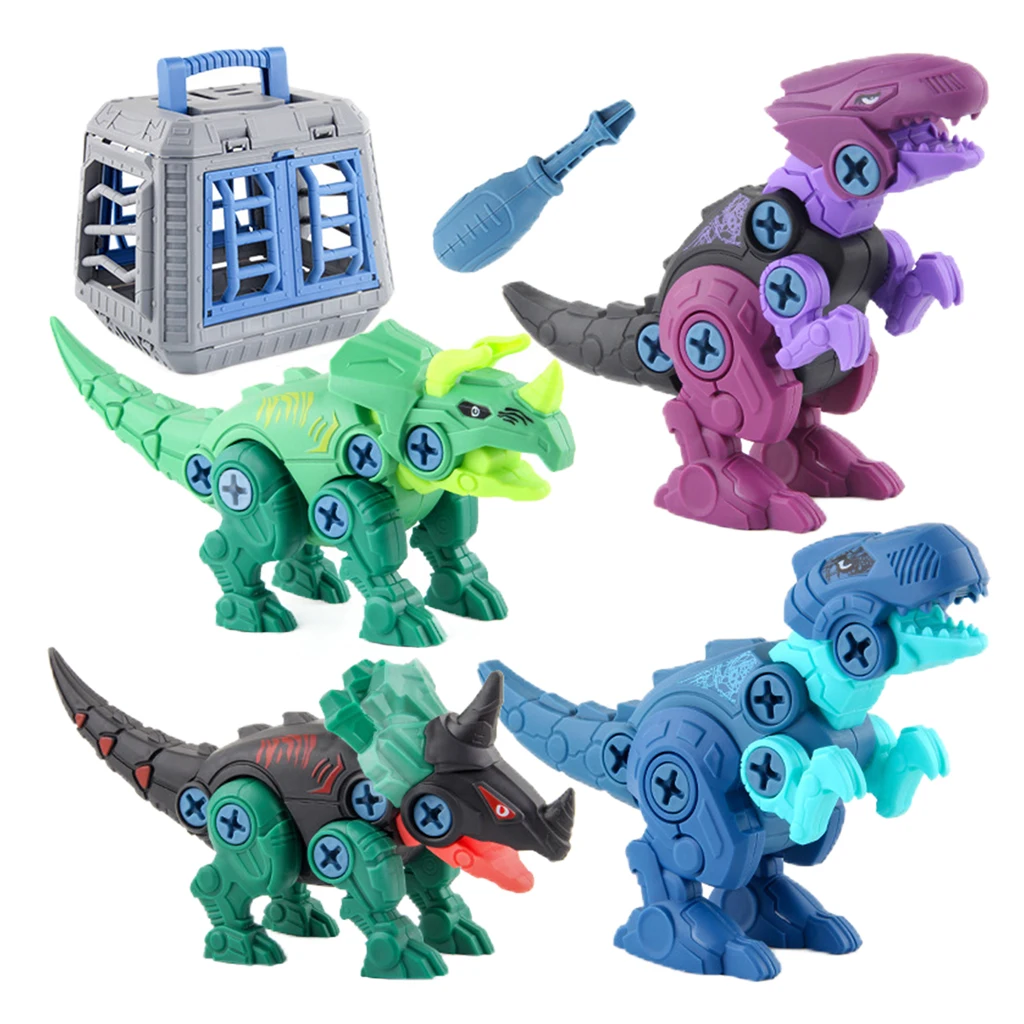 4Pack of 3D Dinosaur Assembly DIY Toy Screw Nut Combination Assembling Model Disassembly Toys | Игрушки и хобби
