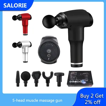 

Rechargeable Massage Gun 5-Head Muscle Massager Guns Massage Gun Deep Muscle Massager Therapy Machine Body Relaxation Therapy