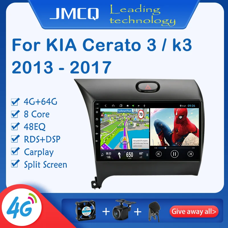 Автомобильный радиоприемник JMCQ T9 Android для Kia K3 Cerato Forte 2013 2017 3 YD тюнер