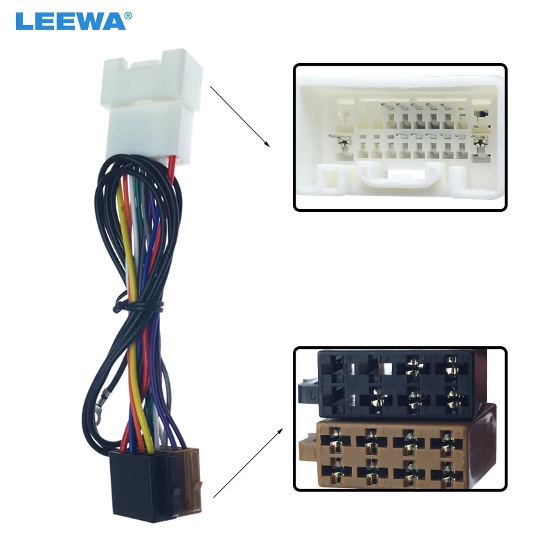 

LEEWA 5set Car Stereo CD Radio Wiring Harness Conversion Plug Wire Adapter For Mitsubishi 2007+ To ISO Original Head Units Cable