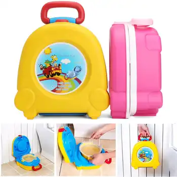 

Portable Car Baby Potty Toilet Seat Bowl Training Pan kids pot Bedpan Comfortable Backrest Toilet Girls Boys Cartoon Pots